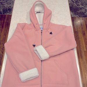 Ladies fleece coat. Light pink, fully fleece lined